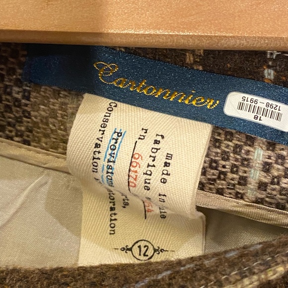 Cartonnier Plaid Wool Blend Pencil Skirt - Picture 5 of 8